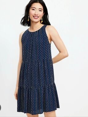 LOFT Straight Sundress Women XSP Pullover Lined Blue Casual Picnic Beach Outdoor